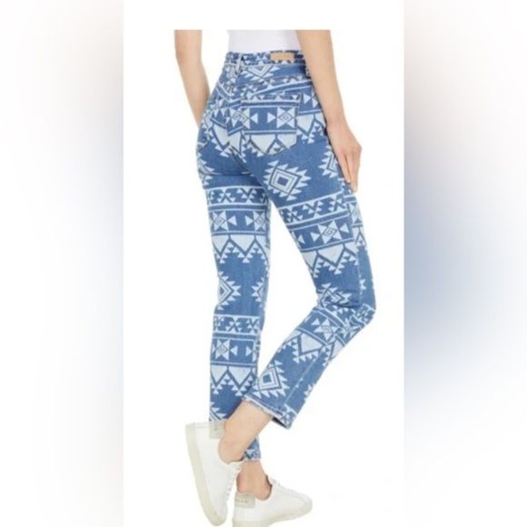 Blank NYC Free People The High Road Madison Crop Geometric Aztec Jeans‎ size 28 - Picture 2 of 7